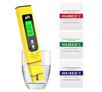 Dufuso pH Metro de alta precisión (± 0.01), probador de pH para piscina con pantalla LCD retroiluminada azul y compensación automática de temperatura, para agua potable/piscina, análisis de agua