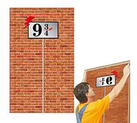 DUGEGAYL Plataforma 9 y 3/4, Fondo de Fiesta de Pared de Ladrillo, para Niños Fiesta de Cumpleaños Temática Tomando Foto, decoración de Fiesta temática de Wizard, Pancartas para Fiestas