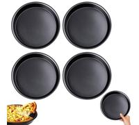 DUGEGAYL Set de 4 moldes para Pizza y Pastel de 18 cm con Revestimiento Antiadherente, moldes de Acero al Carbono para Mini Pasteles y cheesecakes, Aptos para Horno y fáciles de Limpiar