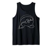 Dugong Vaca Marina Line Art Vida Marina Camiseta sin Mangas