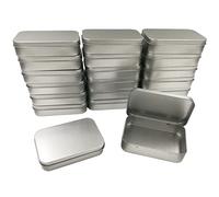 DUGYIRS 20 Piezas Metal Caja de Almacenaje con Tapa Bisagras,Mini Cajitas Portátiles,Rectangulares Pequeña Contenedor Vacío para Joyas, Artículos Pequeños,Clasificación,Organizador del Hogar
