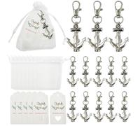 DUGYIRS 25 SetsLlaveros,Bolsa de Regalo con Cordón y Tarjeta de Agradecimiento,Regalos de Boda para los Invitados,Regalos de Fiesta Náutica,Souvenirs de Crucero (A)