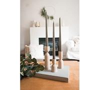 DUHALINE Juego de 3 Portavelas de Madera Rústico de Granja, Hecho a Mano, Piezas de Decoración de Mesa de Consola, Portavelas de Lujo para Chimenea
