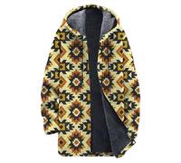 DUHENWU Abrigo para hombre de forro polar interior, chaqueta de invierno cálida, larga, chaqueta de entretiempo con cremallera, parka vintage, abrigo de invierno, cómodo, corte relajado, chaqueta con