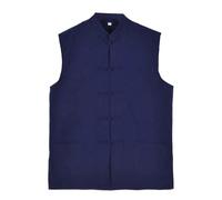 DUHENWU Chaleco de entrenamiento para hombre, algodón y lino, chalecos de verano, ropa de abrigo tradicional para artes marciales Kung Fu Tai Chi Wushu Sport Tank Top V-cuello de entretiempo sólido