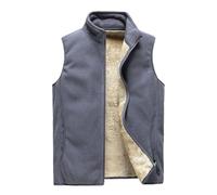 DUHENWU Chaleco de forro polar para hombre con cremallera completa, chaqueta sin mangas cálida con bolsillos, chaleco de ocio transpirable para deportes al aire libre, chaleco de entretiempo de ajuste