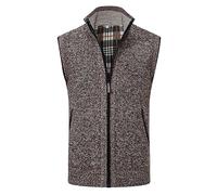 DUHENWU Chaleco de punto para hombre, forro polar, sin mangas, grueso, cárdigan de punto con cremallera, chaleco tradicional elegante, deportivo, chaqueta de entretiempo cálida, O Café., XXL