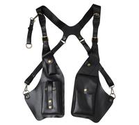DUHENWU Chaleco para correr para hombre, estilo vintage, con doble hombro, funda de cartera, bolsillo oculto de seguridad, bolsillo para el hombro, bolso para el hombro medieval, bolso bajo el brazo