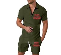 DUHENWU Chándal para hombre, ropa de verano, chándal estampado, juego de dos piezas, traje deportivo de ocio, pantalones cortos de 2 piezas + camiseta conjunto cómodo traje casual para hombres holgado