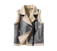 DUHENWU Chaqueta para hombre sin mangas, chaqueta de invierno forrada de forro polar, chaqueta cálida de forro polar para otoño e invierno, chaqueta de entretiempo, cortavientos, chaqueta softshell