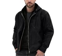 DUHENWU Chaqueta para hombre Vintage con capucha con cremallera Chaqueta de invierno cálida Sudadera con capucha Chaquetas de trabajo básicas Bolsillos Chaqueta de entretiempo Color Sólido Chaqueta