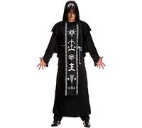 DUHENWU Disfraz de mago para hombre, túnica de mago para adultos, Halloween, cosplay, disfraz de demonio satánico, uniforme medieval, ropa renacentista vintage