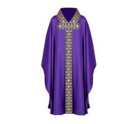 DUHENWU Disfraz de sacerdote para hombre sacerdote, vestido medidor, iglesia católica, celebrante, padre, sacerdote, casulla, bata, masa, celebrante, vestimenta para iglesia, misa, vestimenta