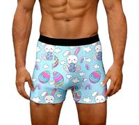 DUHENWU Happy Easter Rabbit Zanahoria Pantalones Cortos Retroshorts Hombres Ropa Interior Elástica Calzoncillos Ligeros Calzoncillos Calzoncillos Calzoncillos Transpirables Ligeros, O Light Blue1, L