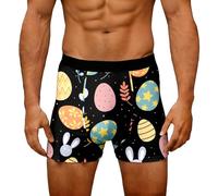 DUHENWU Happy Easter Rabbit Zanahoria Pantalones Cortos Retroshorts Hombres Ropa Interior Elástica Calzoncillos Ligeros Calzoncillos Calzoncillos Calzoncillos Transpirables Ligeros, O negro., L