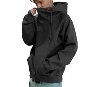 DUHENWU Hoodie Herren Oversize Rollkragen Hip Hop Fleece Sweater Wintermantel Hoodie Sweater Hoodie Sweater Hoodie Oversize Dick Hip Hop Y2K Schwarz Ninja Sweatshirt für Männer Oberteil, Negro , M