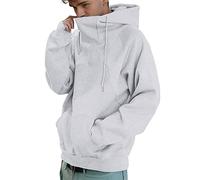 DUHENWU Hoodie Herren Oversize Rollkragen Hip Hop Fleece Sweater Wintermantel Hoodie Sweater Hoodie Sweater Hoodie Oversize Dick Hip Hop Y2K Schwarz Ninja Sweatshirt für Männer Oberteil, gris, M