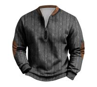 DUHENWU Jersey para hombre elegante con media cremallera, cómodo y cálido, suéter de manga larga para el tiempo libre, cómodo jersey de invierno, cuello alto, corte relajado, camiseta deportiva,