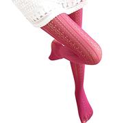 DUHENWU Medias para mujer, corte ajustado, sexy, encaje, medias de peluche, elásticas, retro, medias de malla, mallas cálidas, cintura alta, pantalones térmicos, O D, Talla única