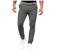 DUHENWU - Pantalones chinos para hombre, de un solo color, alta elasticidad, para negocios, casual, golf, ajuste slim, pantalones de trabajo, cómodos, transpirables, pantalones deportivos, de ocio