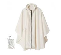 DUHENWU Poncho de lluvia para hombre chaqueta exterior impermeable poncho ligero impermeable multifuncional con capucha reutilizable ropa de lluvia plegable Ripstop para senderismo camping, O blanco