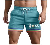 DUHENWU Pride Shorts para hombre LGBT Gay Pride Flag Rainbow Shorts Pantalones cortos Deportes Verano Pantalones cortos de secado rápido Pantalones cortos para correr cómodos Pantalones de playa
