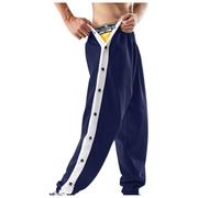 DUHENWU Reha - Pantalones de chándal para mujer y hombre, con apertura lateral, pantalones de deporte, pantalones de entrenamiento con tira de botones, pantalones anchos, cómodos, transpirables,