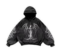 DUHENWU Sudadera con capucha para hombre con estampado Harajuku sudadera de manga larga para cosplay suéter otoño invierno sudadera con capucha con bolsillos corte holgado cómoda chaqueta con capucha