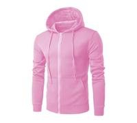 DUHENWU Sudadera para hombre con capucha, cálida chaqueta de entretiempo, monocolor, con cremallera, informal, holgada, sudadera con capucha, para ocio, deporte, invierno, tiempo libre, chaqueta