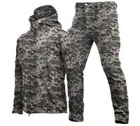 DUHENWU Uniformes tácticos para hombre, militares, impermeables, conjuntos de combate del ejército de 2 piezas, chaqueta softshell, pantalones, ropa de caza, chaqueta de trabajo y pantalones, traje de