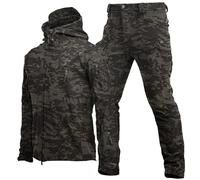 DUHENWU Uniformes tácticos para hombre, militares, impermeables, conjuntos de traje de combate del ejército de 2 piezas, chaqueta softshell, pantalones, ropa de caza, chaqueta de trabajo y pantalones