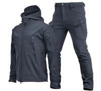 DUHENWU Uniformes tácticos para hombre, militares, impermeables, conjuntos de trajes de combate del ejército de 2 piezas, chaqueta softshell, pantalones, ropa de caza, chaqueta de trabajo y pantalones