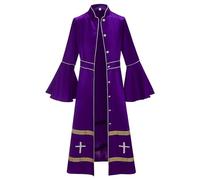 DUHENWU Vestido de iglesia para mujer, manga acampanada, estilo gótico, chaqueta steampunk, cosplay, carnaval, Halloween, disfraz de tirolesa victoriano, Oktoberfest, O Púrpura, XXXL