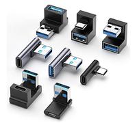 DuHeSin Paquete de 8 adaptadores USB A y C de 90 Grados, 4 USB-A a USB-C, 3 USB-A a USB-A, 1 Adaptador USB-C a USB-C, Adaptador Macho a Hembra para PC, Laptop, Banco de energía y más