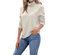 DUHGBNE Jersey de Cuello Alto Mujer Jersey Mujer Invierno Lana Tallas Grandes Inclusivas jerseis