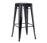 Duhome 1 Taburete de Bar de Metal Negro apilable Altura del Asiento 77 cm Robusto e intemporal seleccion de Color 665D, Color:Negro, Material:Metal