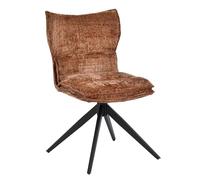 Duhome Silla de comedor de chenilla, giratoria 360°, silla tapizada con función de recuperación automática, cómoda silla de cocina para comedor o salón, color naranja