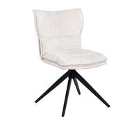 Duhome Silla de comedor de chenilla, giratoria 360°, silla tapizada con función de recuperación automática, cómoda silla de cocina para comedor o salón, color beige