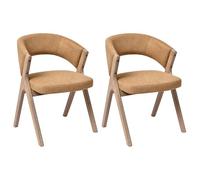 Duhome Sillas de Comedor Juego de 2 Sillas tapizadas de Madera y Funda de Lino Silla de Cocina Diseño escandinavo para Comedor Cocina salón Amarillo