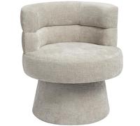 Duhome Sillón de salón de salón Giratorio 360° con reposabrazos, sillón Relax de Chenilla, Asiento Acolchado de Gran tamaño para Dormitorio, Oficina, Sala de Lectura (Beige)
