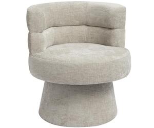 Duhome Sillón de salón de salón Giratorio 360° con reposabrazos, sillón Relax de Chenilla, Asiento Acolchado de Gran tamaño para Dormitorio, Oficina, Sala de Lectura (Beige)
