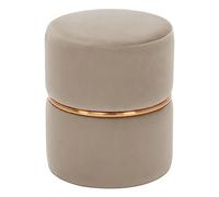 Duhome Taburete banqueta tapizada Redondo Acolchado 9123, Color:Beige, Material:Terciopelo