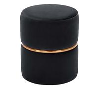 Duhome Taburete banqueta tapizada Redondo Acolchado 9123, Color:Negro, Material:Terciopelo
