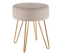 Duhome Taburete de Tela Terciopelo banqueta Redondo Acolchado seleccion de Color 9111, Color:Beige, Material:Terciopelo
