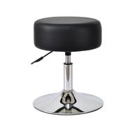 Duhome Taburete Giratorio de la Vanidad de la Cuero Artificial, Taburete del Maquillaje Redondo con la Altura Ajustable de la Tapicería para la Cocina de la Sala de Estar del Dormitorio, Negro