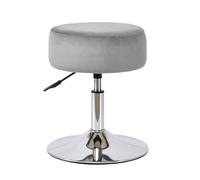 Duhome Taburete Giratorio de la Vanidad de la Terciopelo, Taburete del Maquillaje Redondo con la Altura Ajustable de la Tapicería para la Cocina de la Sala de Estar del Dormitorio, Gris