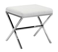 Duhome Taburete tapizado de Piel sintética, Taburete Acolchado Moderno con Estructura de Metal para tocador, Pasillo, salón, Dormitorio, Blanco