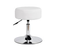 Duhome Taburete Tocador Maquillaje Altura Regulable, Silla Tocador Terciopelo, Taburete Bar Giratorio, Taburete de Peluquería, Dormitorio, Escritorio, Cocina (Blanco)