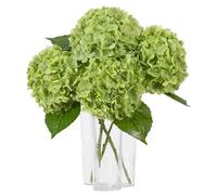 DuHouse 3 hortensias Artificiales Grandes, 50 cm, látex de Tacto Real, hortensias realistas para el hogar, Ramos de Boda, centros de Mesa, Fiestas, decoración de Sala de Estar (Verde)