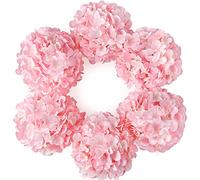 DuHouse Cabezas de hortensias Artificiales de Seda más Grandes con Tallo, Flores de hortensias Blancas Falsas para Boda, hogar, jardín, Centro de Mesa, Paquete de 6 (Rosa)